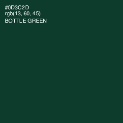#0D3C2D - Bottle Green Color Image
